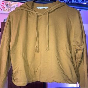 Mustard Cropped Hoodie
